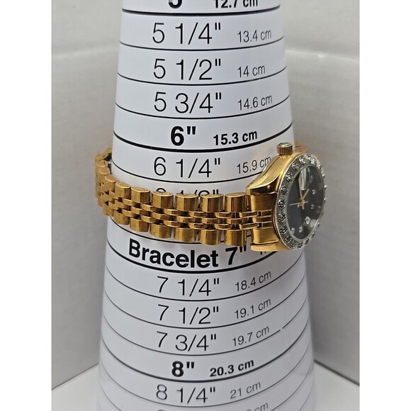 Dufonte Lucien Piccard Ladies Quartz Watch Gold Tone Diamond Accents New Battery - Picture 7 of 12